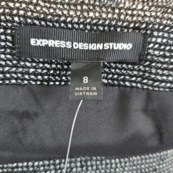 NWT EXPRESS DESIGN STUDIO Wool Skirt DARK GRAY size 8 Preppy Chic Pleated Retro - Picture 4 of 9